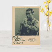 Rudolph Valentino Portrait Karte (Gelbe Blume)