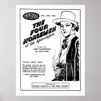 Rudolph Valentino Vier Pferde Apokalypse und Poster