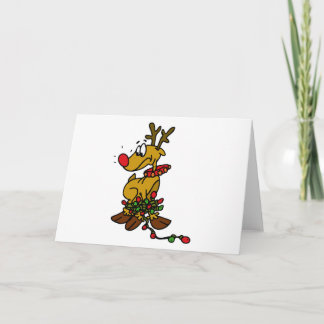 Rudolph verwirrte in den Lichtern Feiertagskarte