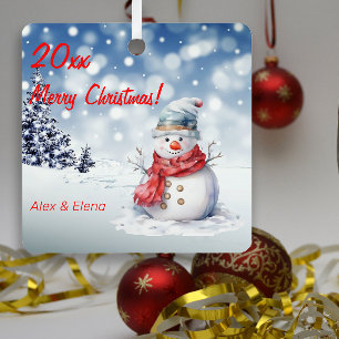 Rudolph Weihnachtsbaum Schnee Metal Square Ornamen Ornament Aus Metall