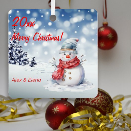 Rudolph Weihnachtsbaum Schnee Metal Square Ornamen Ornament Aus Metall