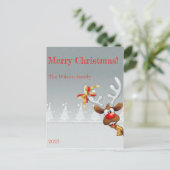 Rudolph Weihnachtsbaumschnee Postkarte (Stehend Vorderseite)