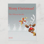 Rudolph Weihnachtsbaumschnee Postkarte (Vorderseite)