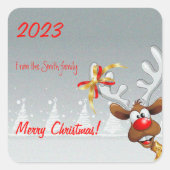 Rudolph Weihnachtsbaumschnee Quadratischer Aufkleber (Vorderseite)