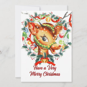 Rudolph Weihnachtskarte Antik Vintage Feiertagskarte