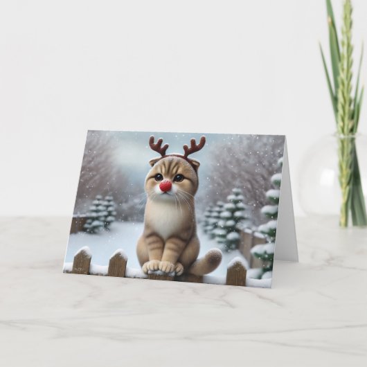 Rudolph Whiskers Christmas Card Feiertagskarte (Vorderseite)