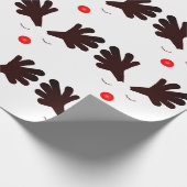 Rudolph White Wrapping Paper Geschenkpapier (Ecke)