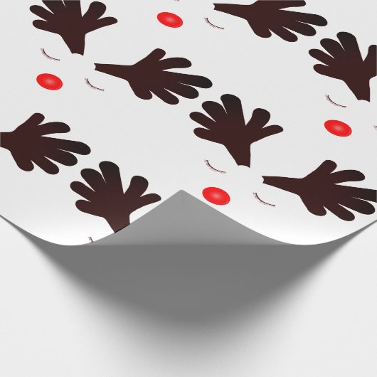 Rudolph White Wrapping Paper Geschenkpapier (Ecke)