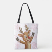 Rudolph with Blue Snowflakes Reversible Tasche (Rückseite)