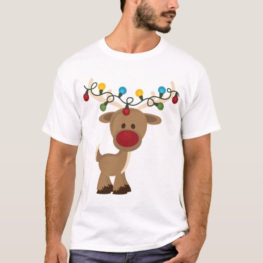 Rudolph_with_Christmas_Lights-Shirt T-Shirt (Vorderseite)