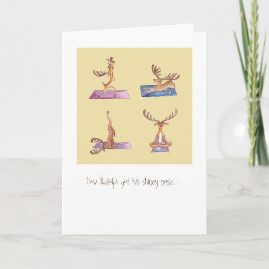 Rudolph Yoga Card Feiertagskarte (Vorderseite)