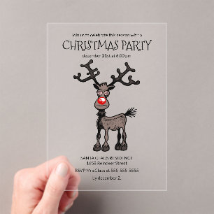 Rudolphs fantastische Weihnachtsfeier Acryleinladungen