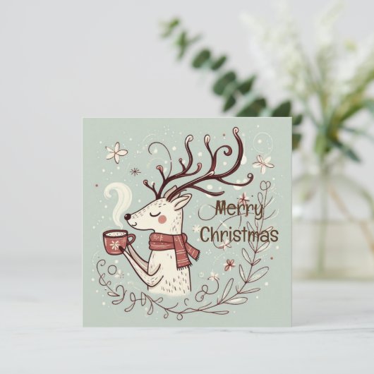 Rudolphs gemütliche, fröhliche Weihnachtskarte (Stehend Vorderseite)