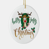 Rudolphs Holly-Jolly-Weihnachten Keramik Ornament (Rechts)