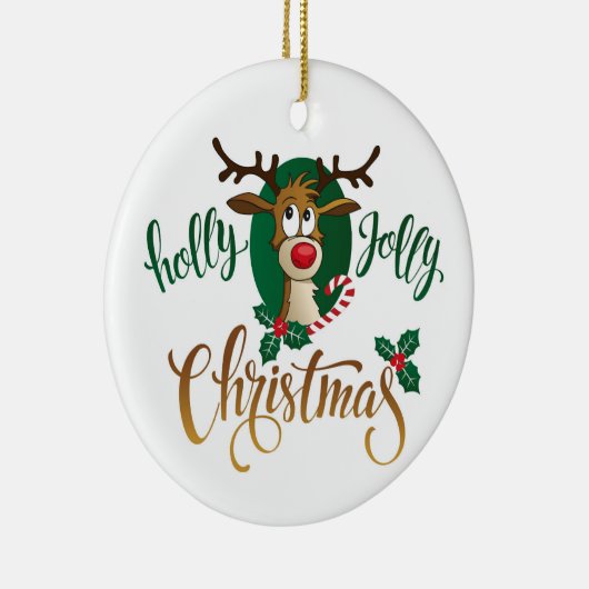 Rudolphs Holly-Jolly-Weihnachten Keramik Ornament (Rechts)