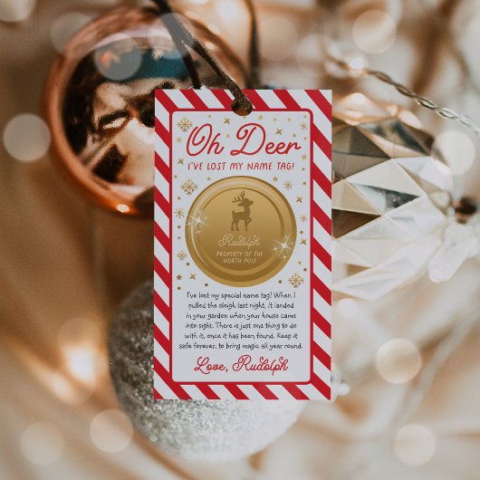 Rudolph's Lost Name Christmas Eve Box Filler Geschenkanhänger