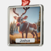 Rudolphs Personalisiertes Urlaubsabenteuer: Boys C Ornament Aus Metall (Links)