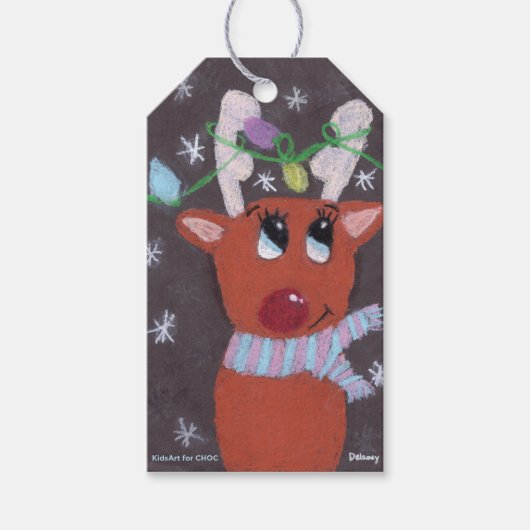 Rudolph's Sparkly Antlers - KidsArt for CHOC  Geschenkanhänger (Vorderseite)