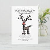 Rudolphs Weihnachtszeit-Party Einladung (Stehend Vorderseite)