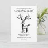 Rudolphs Weihnachtszeit-Party Einladung (Stehend Vorderseite)