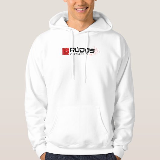 RUDOS "wir Liebe Puro" weißer Hoodie (Vorderseite)