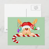 Rudy Candy Cane Postkarte (Vorne/Hinten)