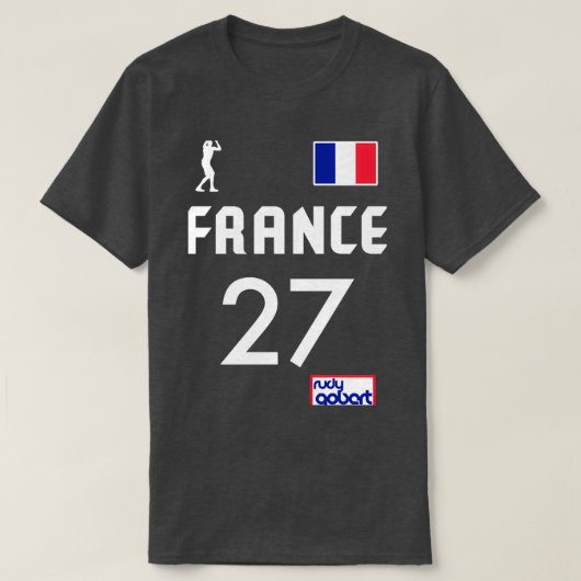 Rudy Gobert )( 2021 France Basketball Team Jerse T-Shirt (Design vorne)