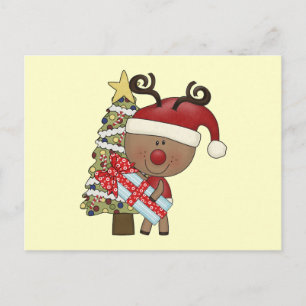 Rudy Reindeer Holiday Tree Feiertagspostkarte