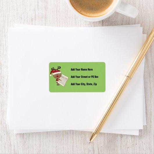 Rudy Reindeer Naughty oder Nic Adressaufkleber (Insitu)