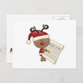 Rudy Reindeer Naughty oder Nic Postkarte (Vorne/Hinten)