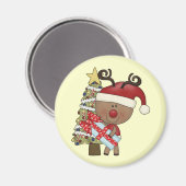 Rudy-Ren-Feiertags-Baum Magnet (Vorderseite/Rückseite)