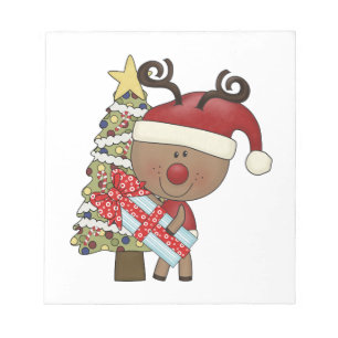Rudy-Ren-Feiertags-Baum Notizblock