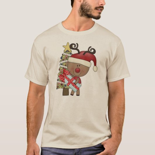 Rudy-Ren-Feiertags-Baum T-Shirt (Vorderseite)