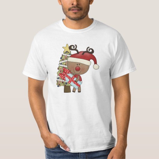 Rudy-Ren-Feiertags-Baum T-Shirt (Vorderseite)