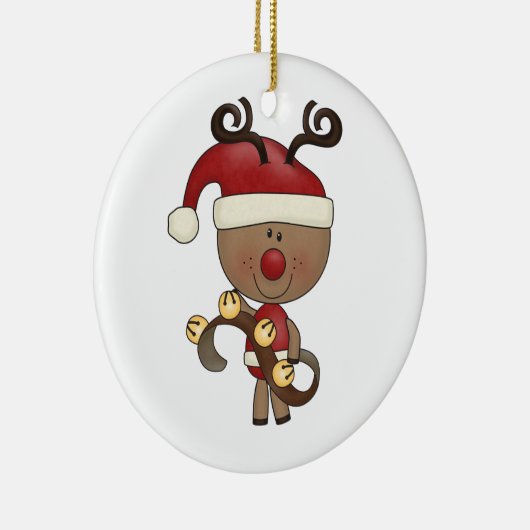 Rudy-Ren mit Bell Keramik Ornament (Rechts)