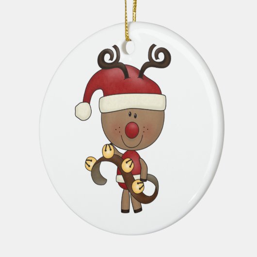 Rudy-Ren mit Bell Keramik Ornament (Links)