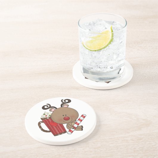 Rudy-Ren mit Kakao Getränkeuntersetzer (Seite)