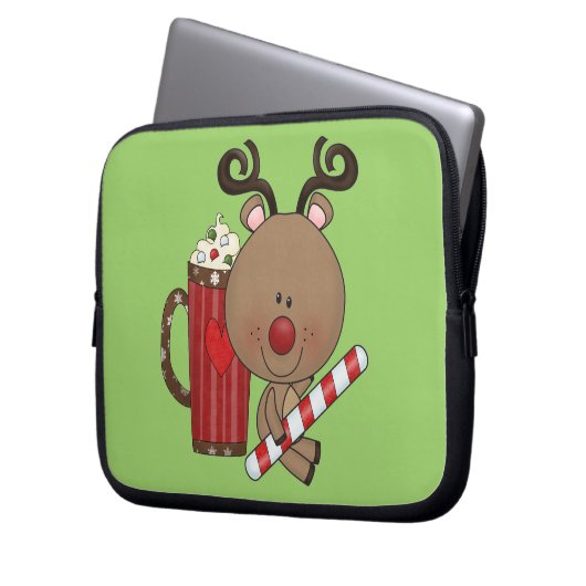 Rudy-Ren mit Kakao Laptopschutzhülle (Vorderseite Links)