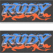 Rudy Vorname Name Graffiti Aufkleber Sticker (Vorderseite)