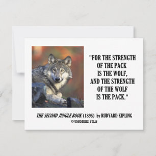 Rudyard Kipling Stärke des Pack Wolf Zitats