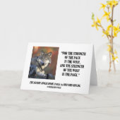 Rudyard Kipling Stärke des Pack Wolf Zitats Karte (Gelbe Blume)