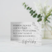 Rudyard Kipling Zitat Postkarte (Stehend Vorderseite)