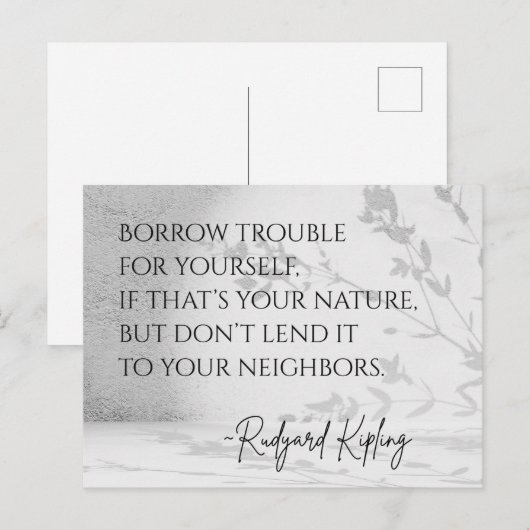 Rudyard Kipling Zitat Postkarte (Vorne/Hinten)