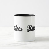 Rudyklassischer Retro Namensentwurf Tasse (Zentrum)