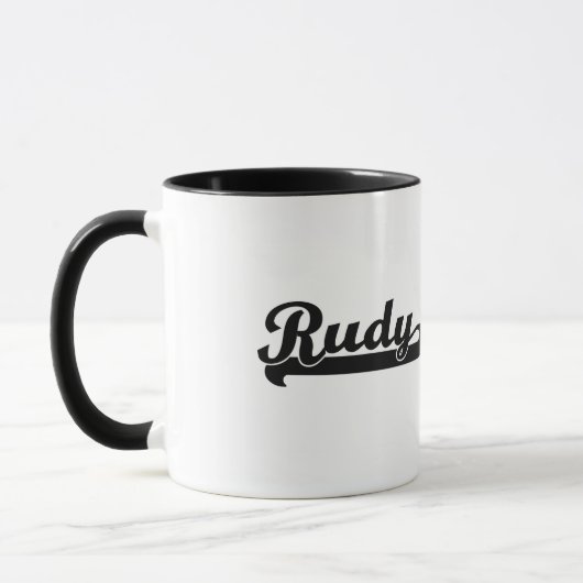 Rudyklassischer Retro Namensentwurf Tasse (Links)