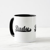 Rudyklassischer Retro Namensentwurf Tasse (Vorderseite Links)