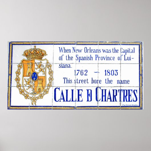 Rue Chartres Tile Mural New Orleans Club Poster (Vorne)