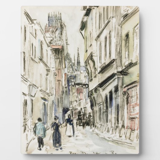 Rue Damiette, Rouen (ca. 1884), Camille Pissarro Fotoplatte (Vorderseite)
