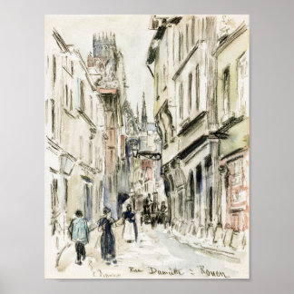 Rue Damiette, Rouen (ca. 1884), Camille Pissarro Poster