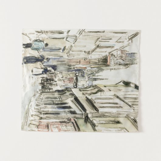 Rue Damiette, Rouen (ca. 1884), Camille Pissarro Wandteppich (Vorderseite (Horizontal))